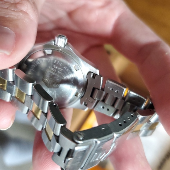 LADIES STAINLESS STEEL/18 CT GOLD TAG HEUER WATCH - Picture 6 of 8